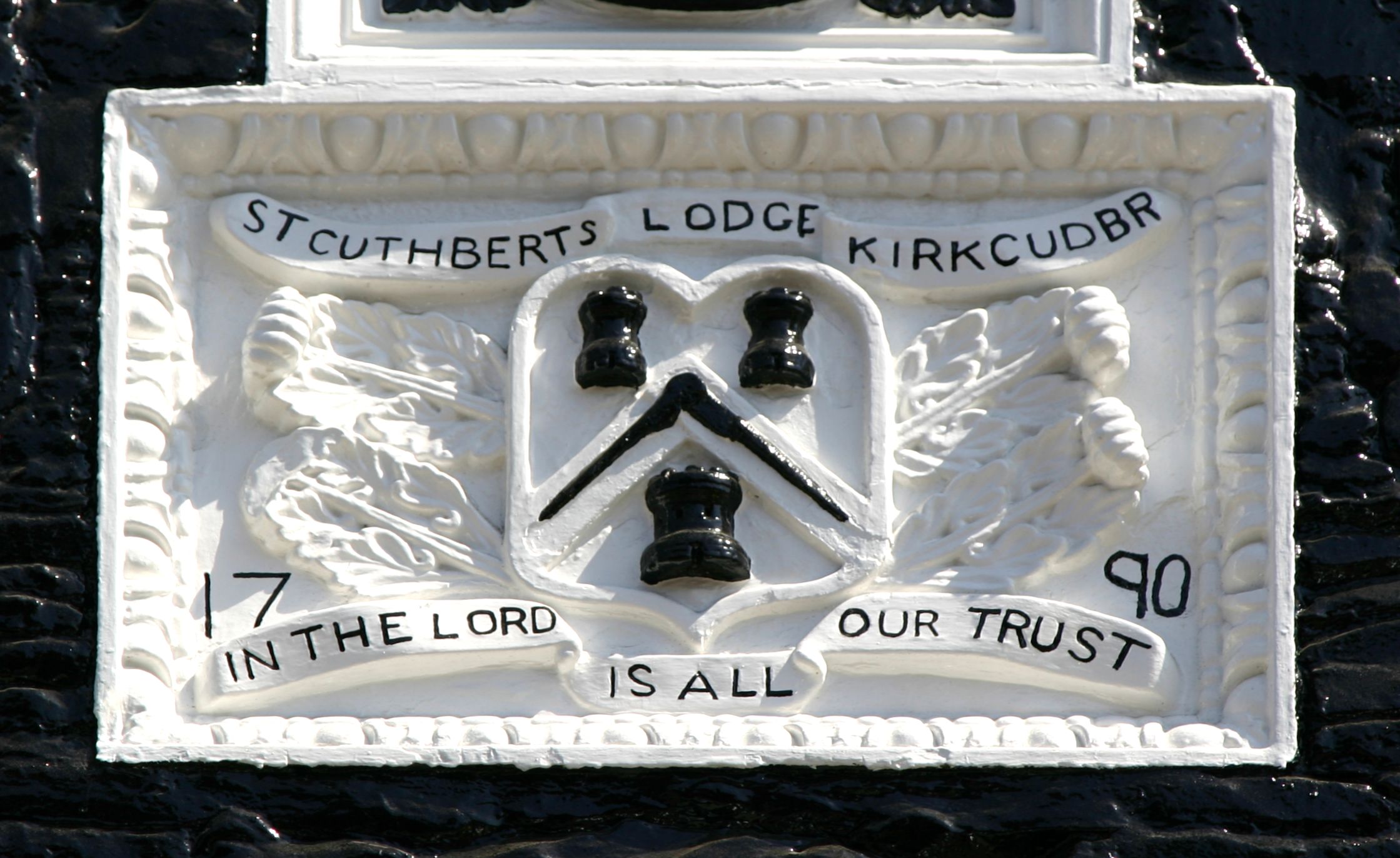 armorial panel, 19 Castle Street, Kirkcudbright