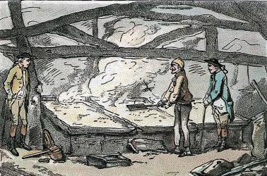 19th century cartoon of salt production